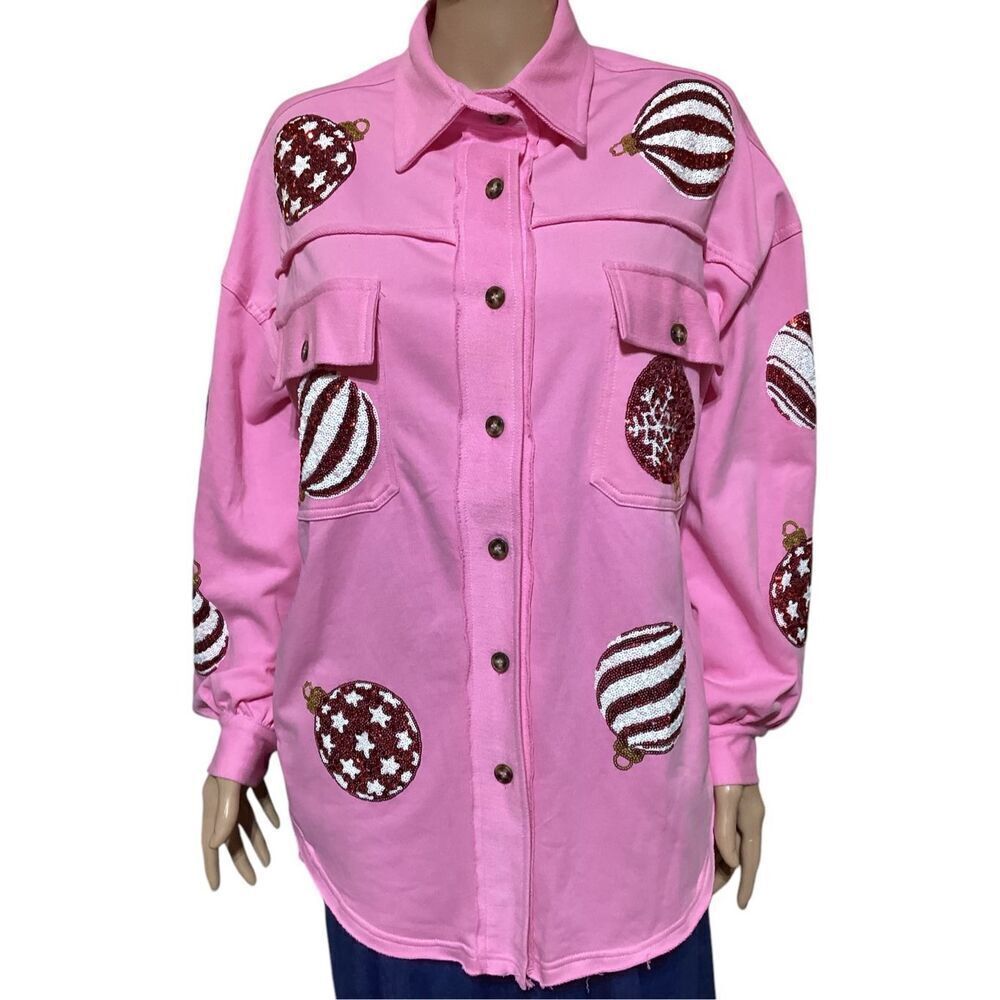 Women’s Fantastic Fawn Sequin Button Down Shirt S